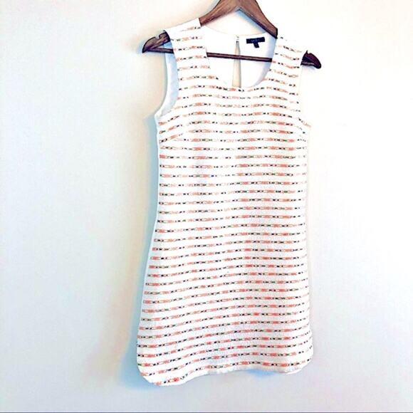 Francescas Quinn tweed striped shift dress cream Small EUC - Picture 13 of 14